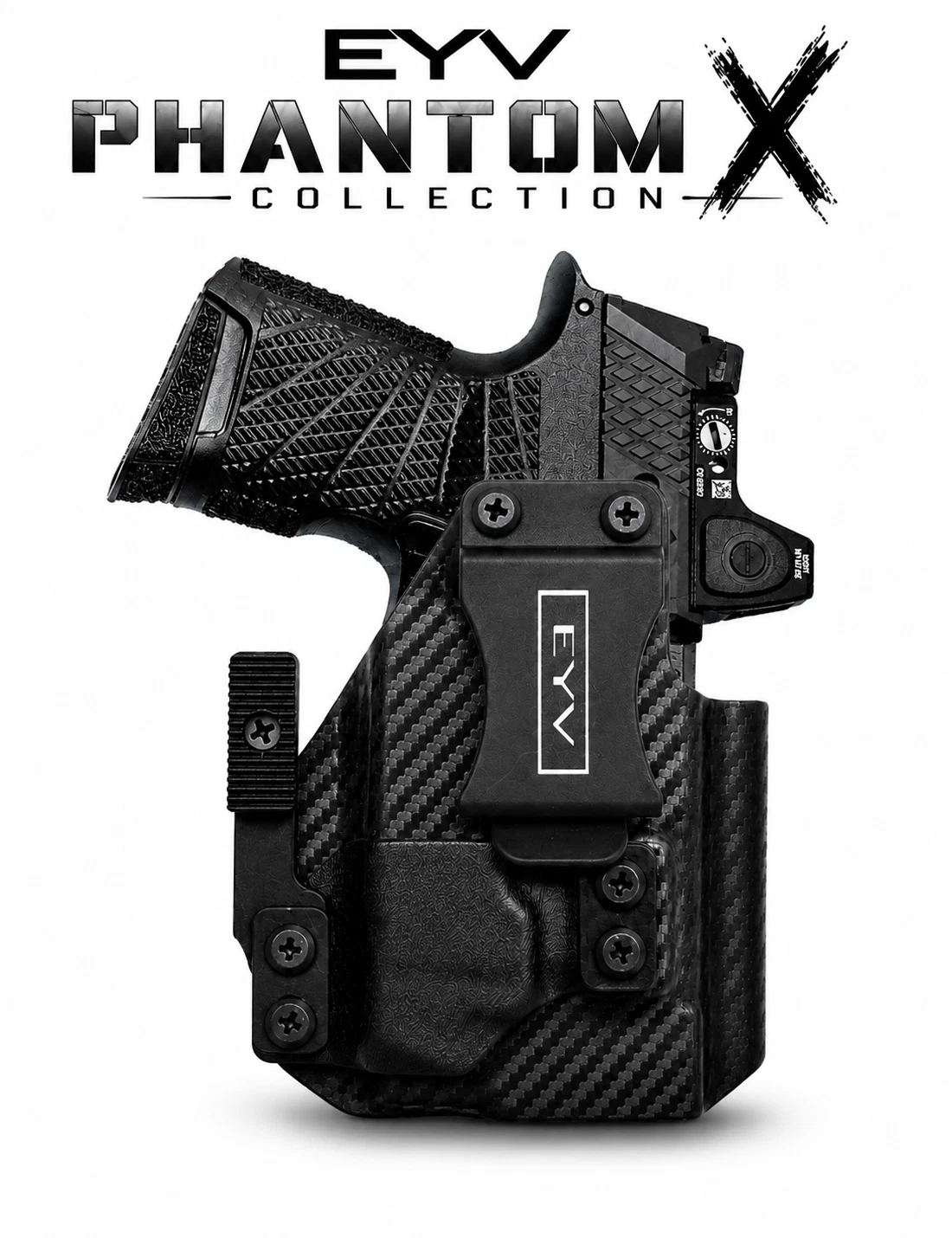IWB Gun Holster - Fits the SIG P365/X - Surefire XSC Light | Handmade Kydex Holster | EYV Holsters | PhantomX Collection