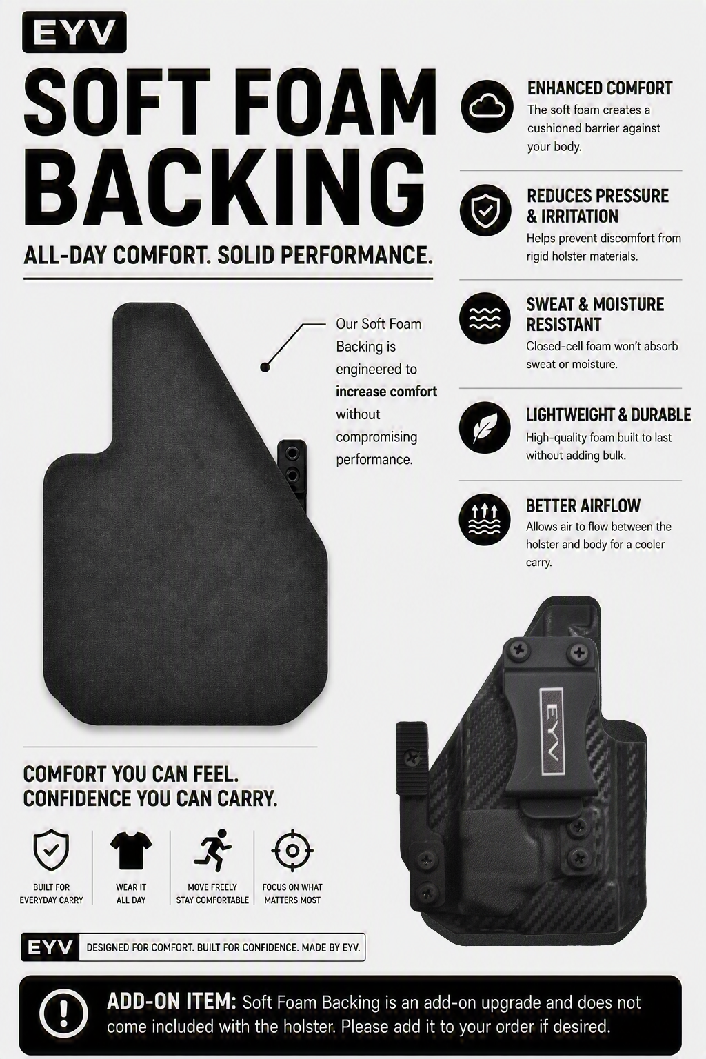 IWB Gun Holster - Fits the SA Hellcat PRO - PL MINI 2 Light | Handmade Kydex Holster | EYV Holsters | PhantomX Collection