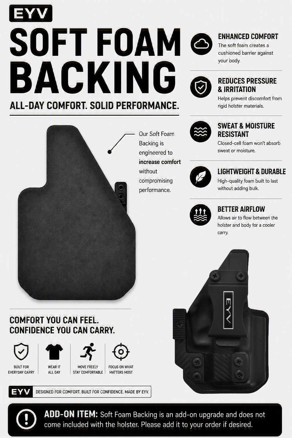 IWB Gun Holster - Fits the CZ Shadow 2 Compact | Handmade Kydex Holster | EYV Holsters | PhantomX Collection