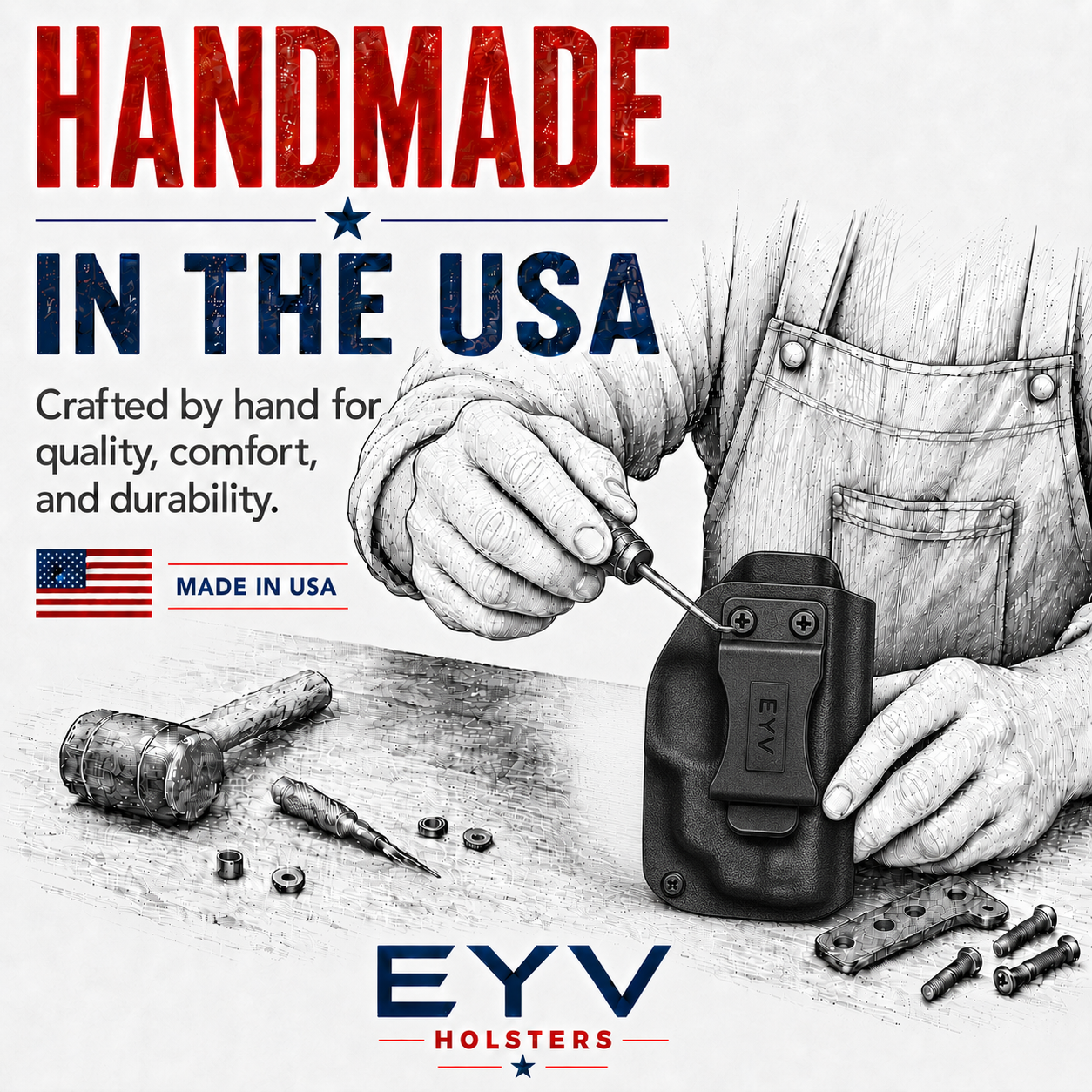 IWB Gun Holster for Concealed Carry - TASER Pulse/Pulse+ | Handmade Kydex Pistol Holster | EYV Holsters